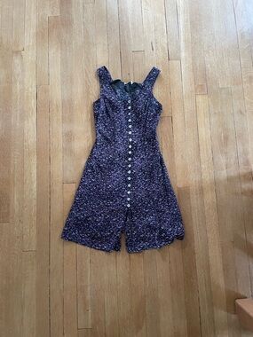 Vintage Jodi Michaels Purple Floral Button-Front Dress